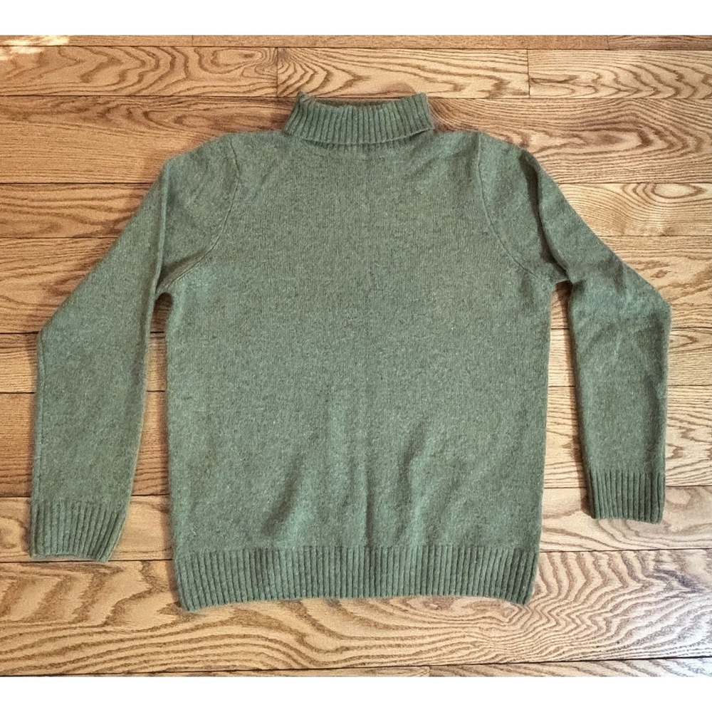 VTG Lambs Wool Sweater Turtleneck by Compliments Green Womens S Quiet Luxury